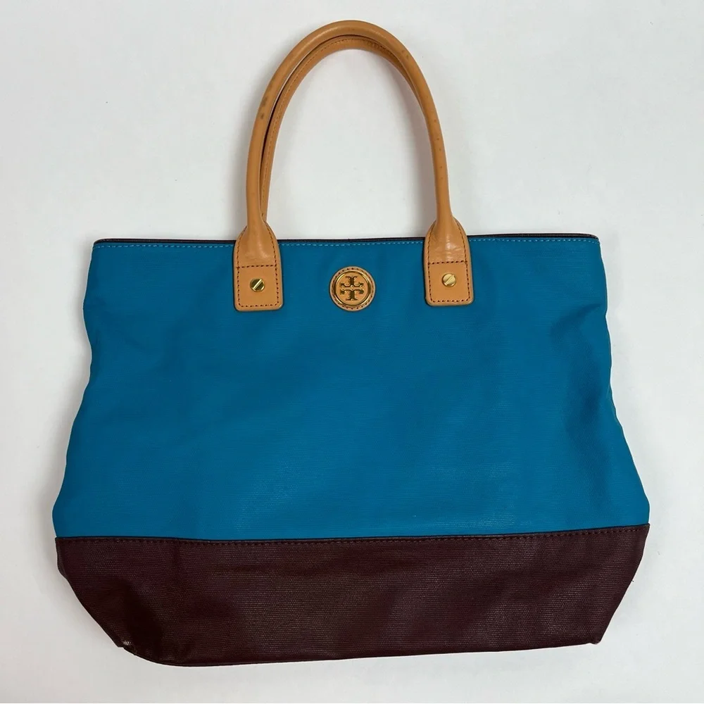 TORY BURCH Jaden Bag Coconut Canvas Leather Tote